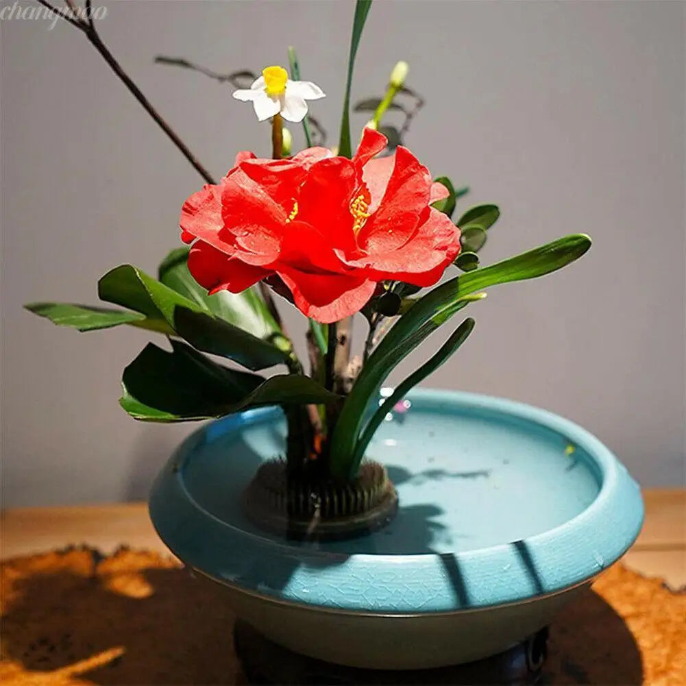 Round For Flower Base Holder Spiky Frog Fixed Tool Floral Arrange Small Gold Pin Flower Frog Arranging Holder