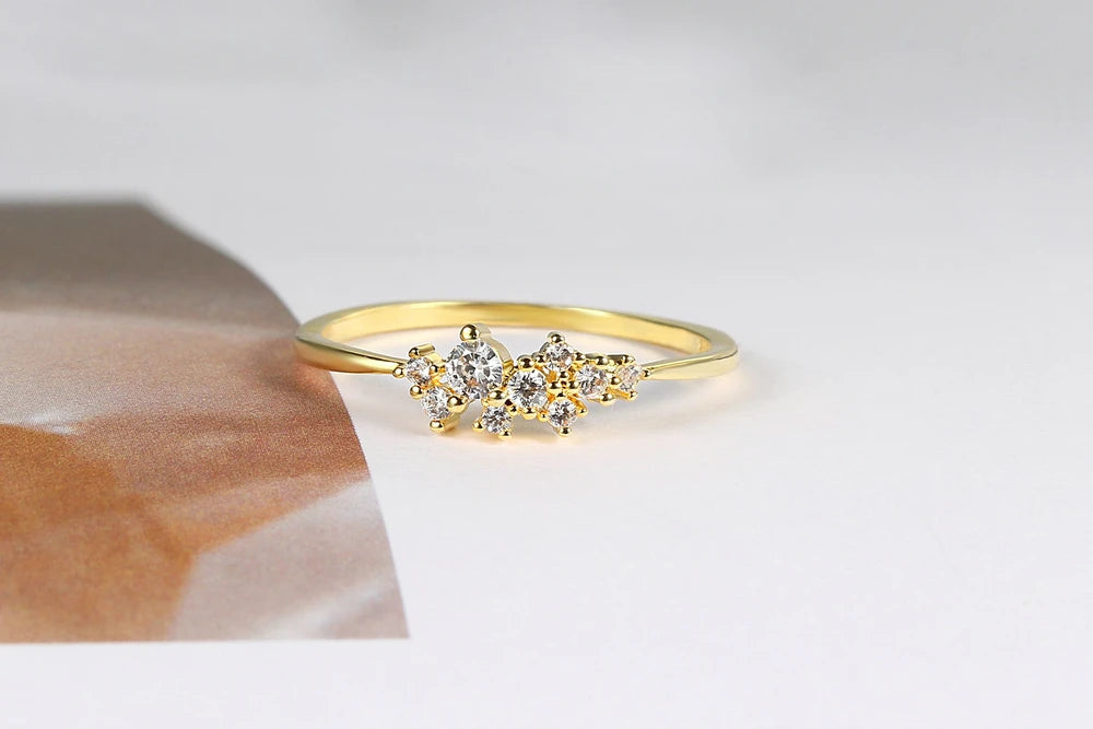 ZHOUYANG Dainty Ring For Women Lady Mini Cubic Zirconia Finger Ring Light Gold Color / Silver Color Fashion Jewelry KCR088
