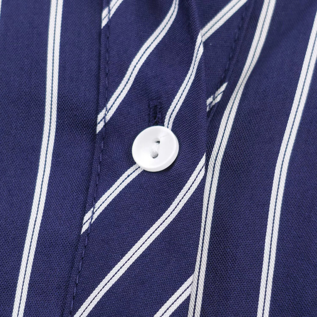 European and American style spring and summer new product women's clothing lapel bubble sleeve casual commuting striped shirt