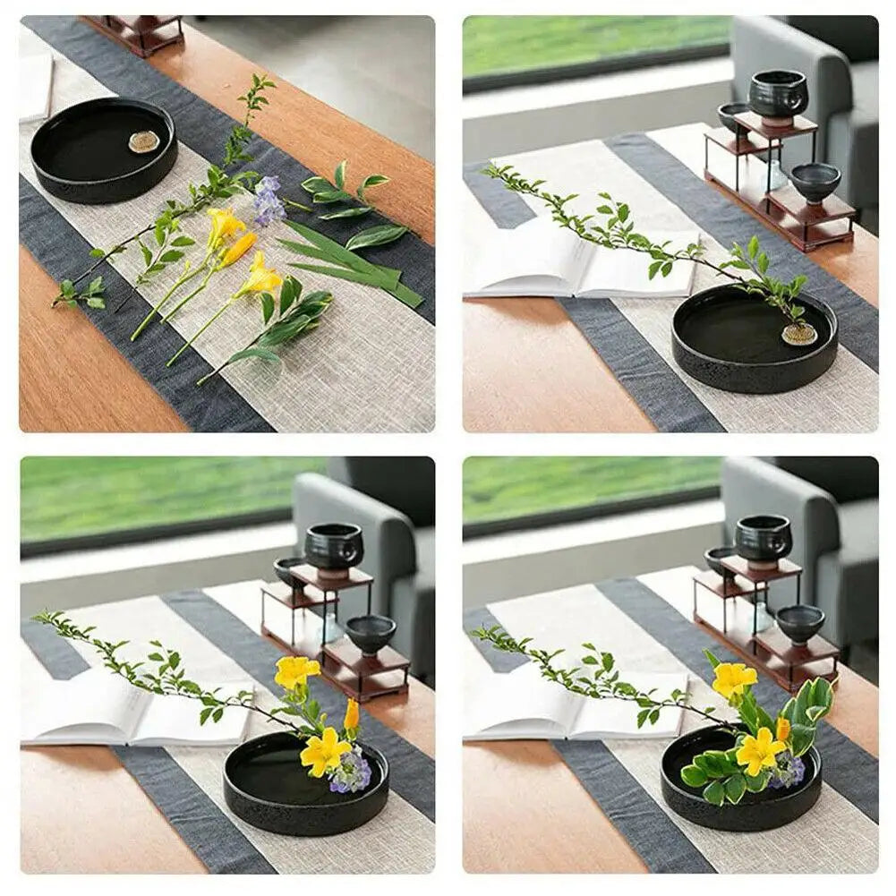 Round For Flower Base Holder Spiky Frog Fixed Tool Floral Arrange Small Gold Pin Flower Frog Arranging Holder
