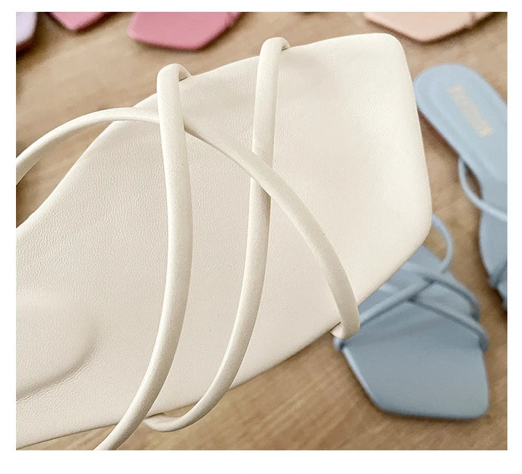 Double Toe Flip-flops Women 2026 Summer New Designer Slipper Shoes Female Casual Flat Fashion Causal Big Size Slippers Ladies