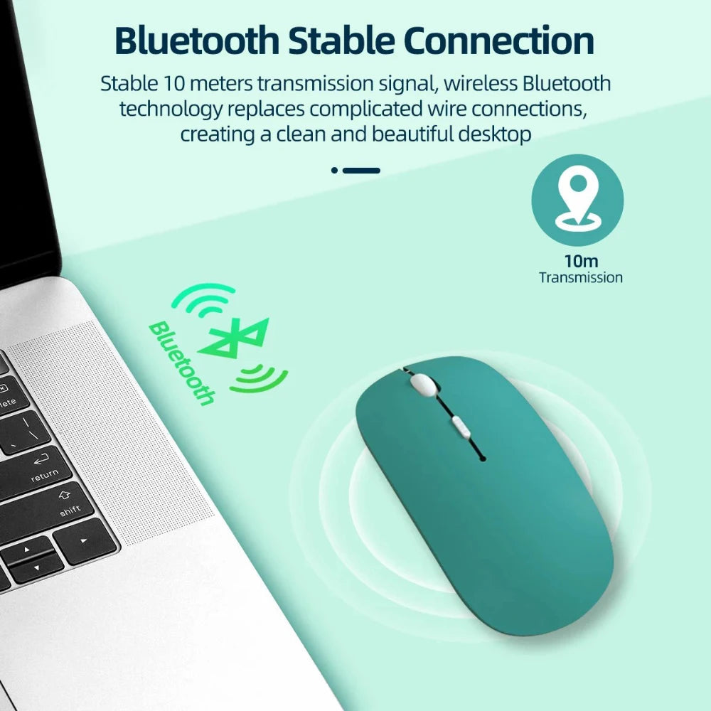 Silent Bluetooth-compatible Mouse Computer Laptop Optical Mouse Wireless For iPad Mini Tablet Notebook Universal Mice Noiseless