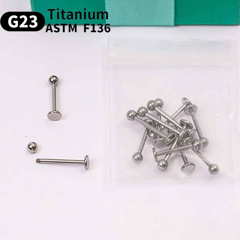 Wholesale 10PCS Eyebrow Piercing Jewelry Labret Lip Stud G23 Titanium Septum Piercing Nose Ring C rod Body Jewelry For Women
