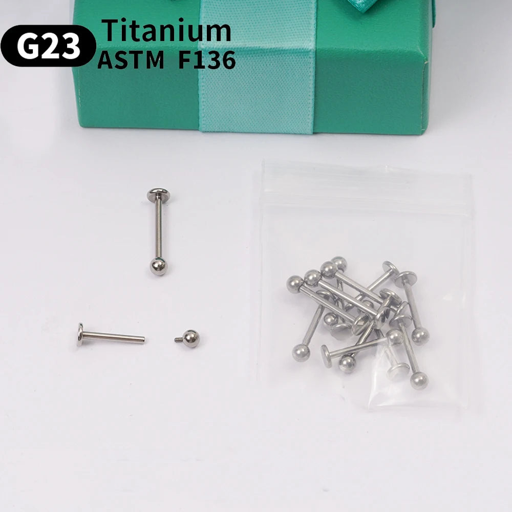 Wholesale 10PCS Eyebrow Piercing Jewelry Labret Lip Stud G23 Titanium Septum Piercing Nose Ring C rod Body Jewelry For Women
