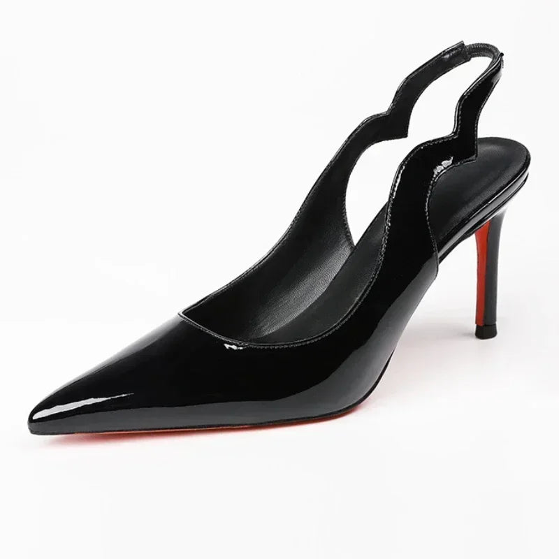 Sexy Brand Pointed Toe Thin High Heels Women Hollow Elegant Office Shoes Patent Leather Classic Designer Sandals Women Pumps