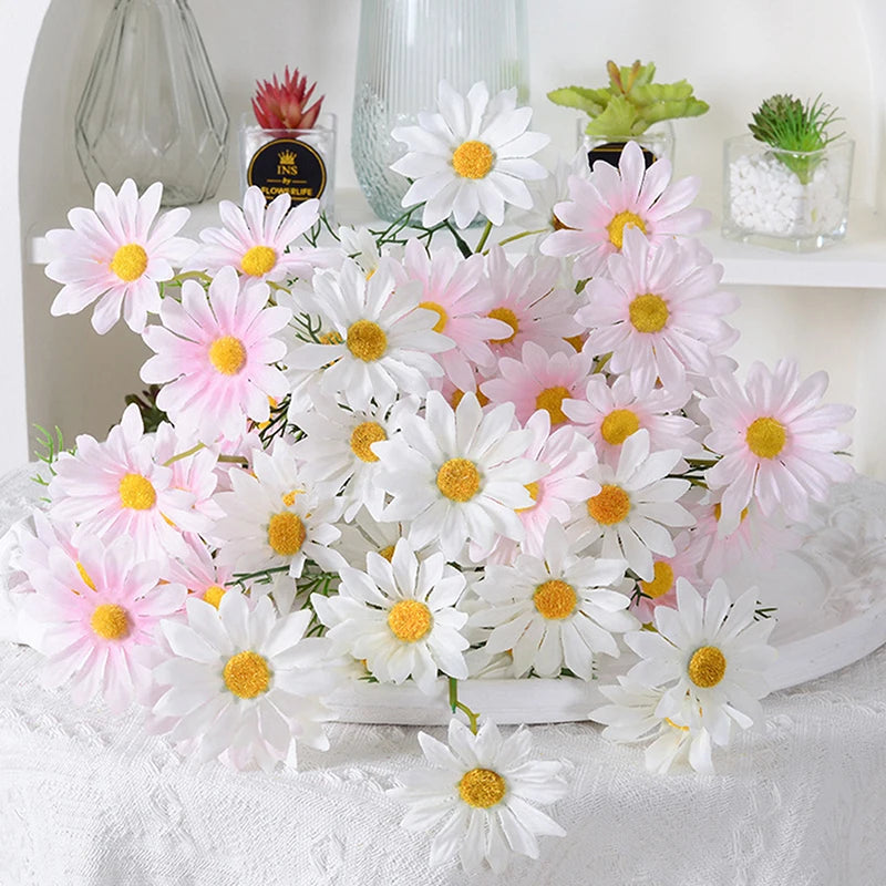 5 Heads Chamomiles Silk Artificial Flower Cosmos Home Photography Decoration Room Wedding Table Party Decorations Diy Bouquet