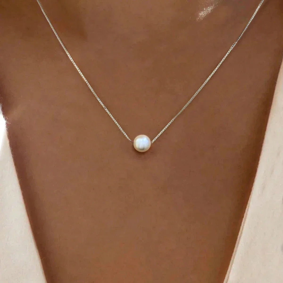 925 Sterling Silver Fashion Luxury White 6MM 8MM 10MM Mother of Pearl Pendant Necklace for Women Wedding Jewelry Accessories