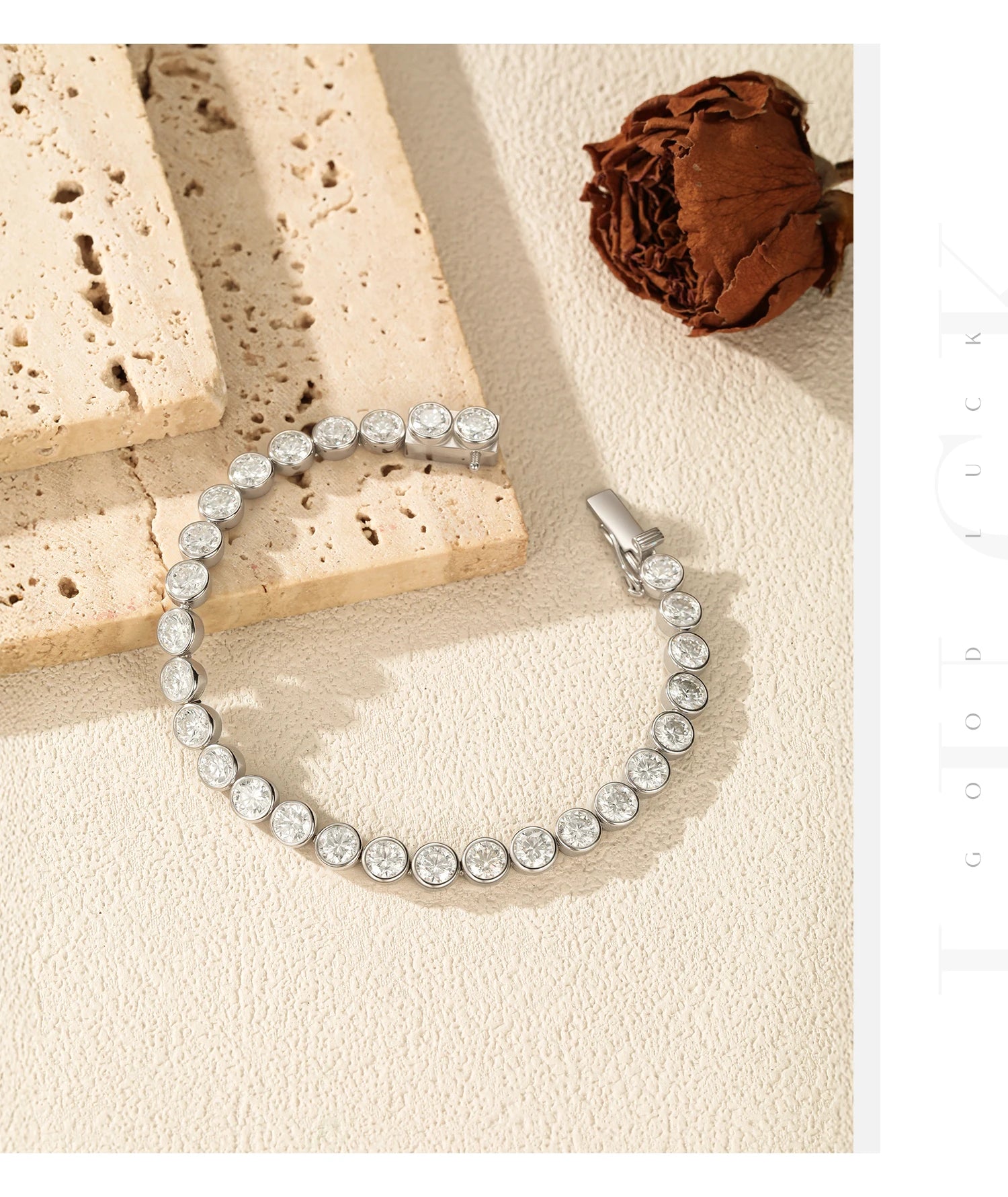 MODIAN D VVS1 Round Moissanite Tennis Bracelet 3mm/4mm/5mm 925 Sterling Silver Tennis Stackable Bracelets for Women Men Jewelry