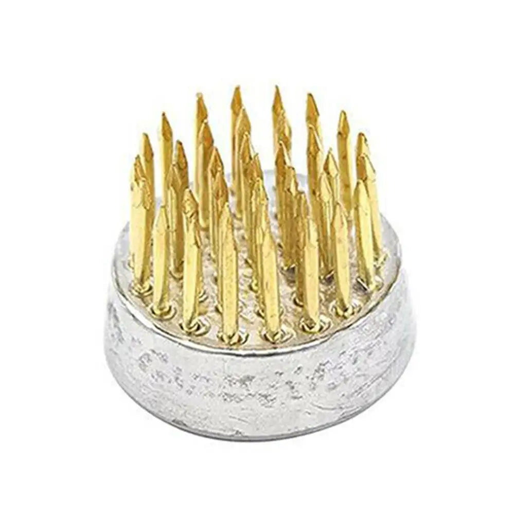 Round For Flower Base Holder Spiky Frog Fixed Tool Floral Arrange Small Gold Pin Flower Frog Arranging Holder