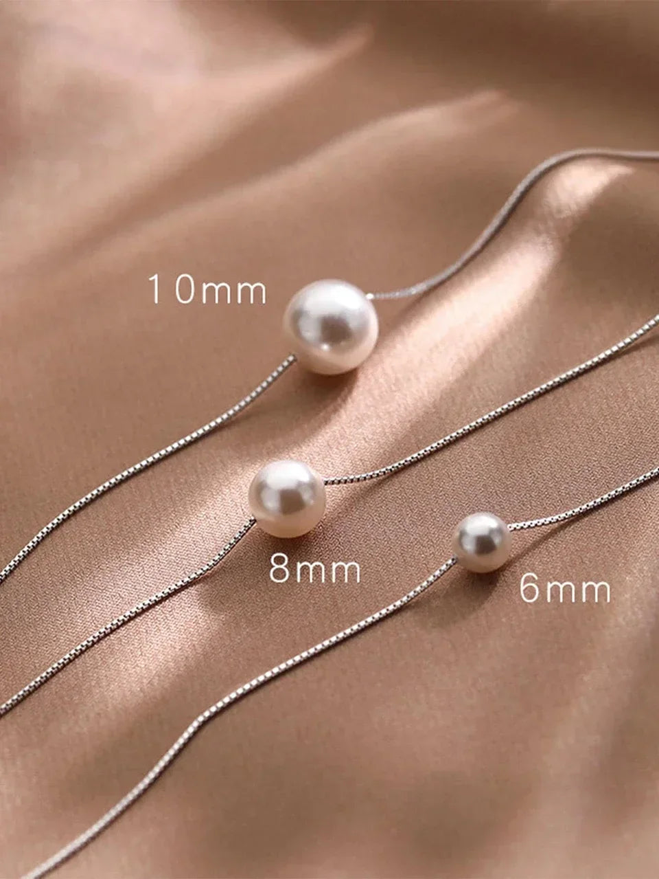 925 Sterling Silver Fashion Luxury White 6MM 8MM 10MM Mother of Pearl Pendant Necklace for Women Wedding Jewelry Accessories