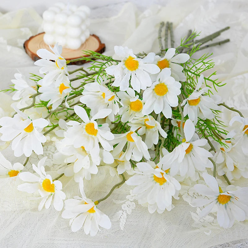 5 Heads Chamomiles Silk Artificial Flower Cosmos Home Photography Decoration Room Wedding Table Party Decorations Diy Bouquet