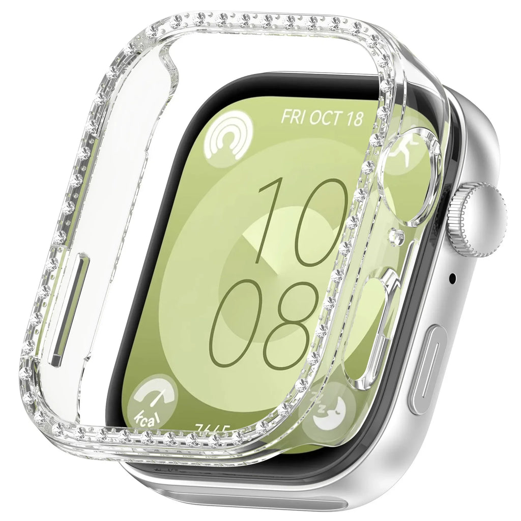 New PC Diamond Protective Case Shell Smart Watch Diamond Bumper Accessories Anti-Scratch Screen Protector for Huawei Watch Fit 3