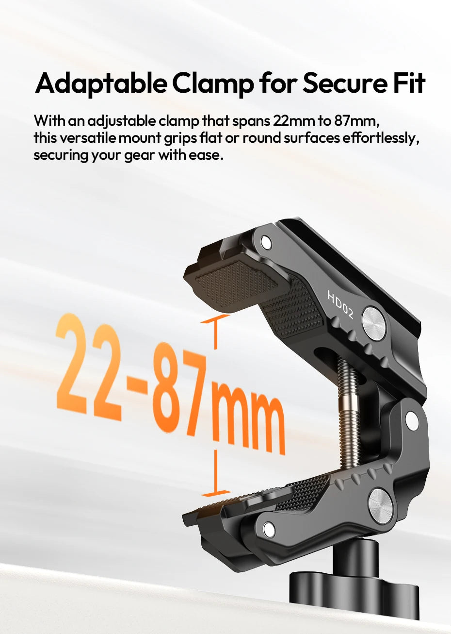 Ulanzi HD02 10-inch Magic Arm Kit for Outdoor Camera Photography Livestreaming Vlog with All-Direction Ball Head Adaptable Clamp