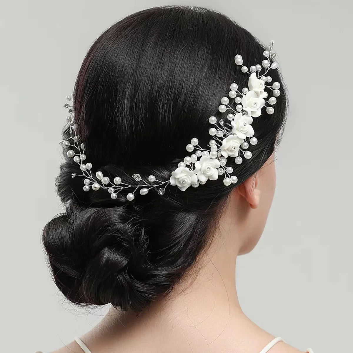Made Hair Color Pearl Wedding Hair Combs Hair Accessories for Bridal Flower Headpiece Women Bride Hair Ornaments Jewelry