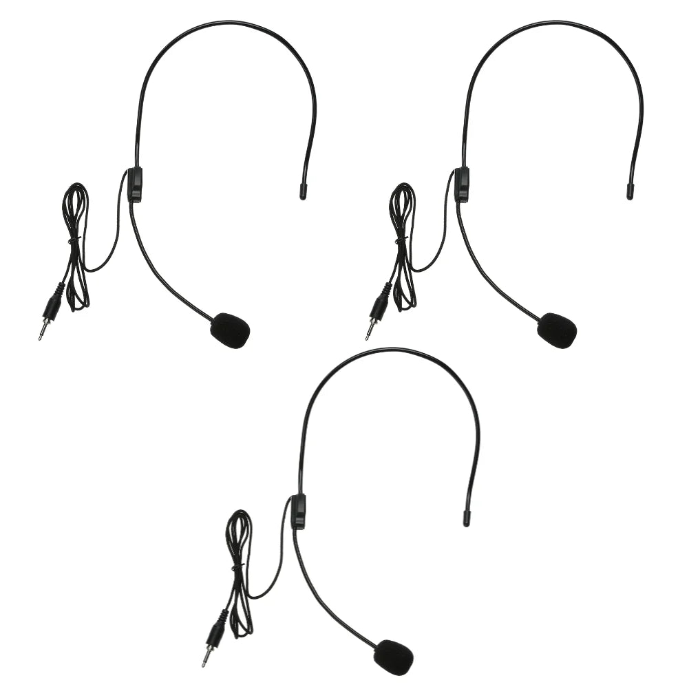Mini Portable Head Microphone Lightweight Condenser 3.5mm Jack Handsfree Teacher Microphone for Teaching Tour Guide