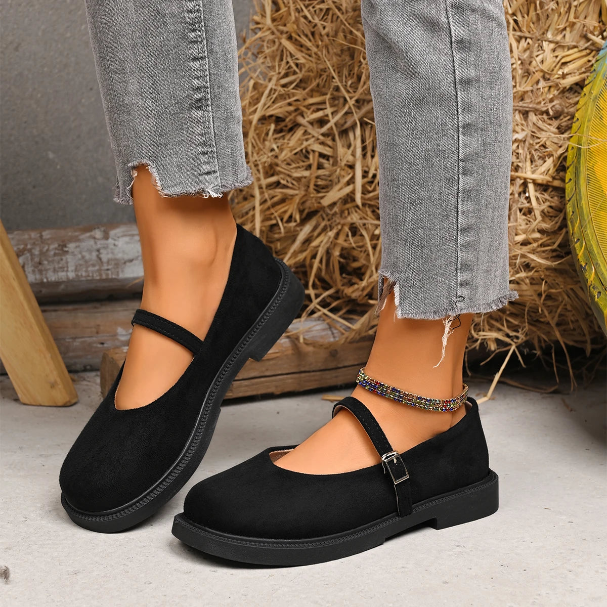 Flat Shoes for Women Comfortable Shoes Women  Walking Outwear Women Fashionable Casual Shoe Mary Jane elegant luxury