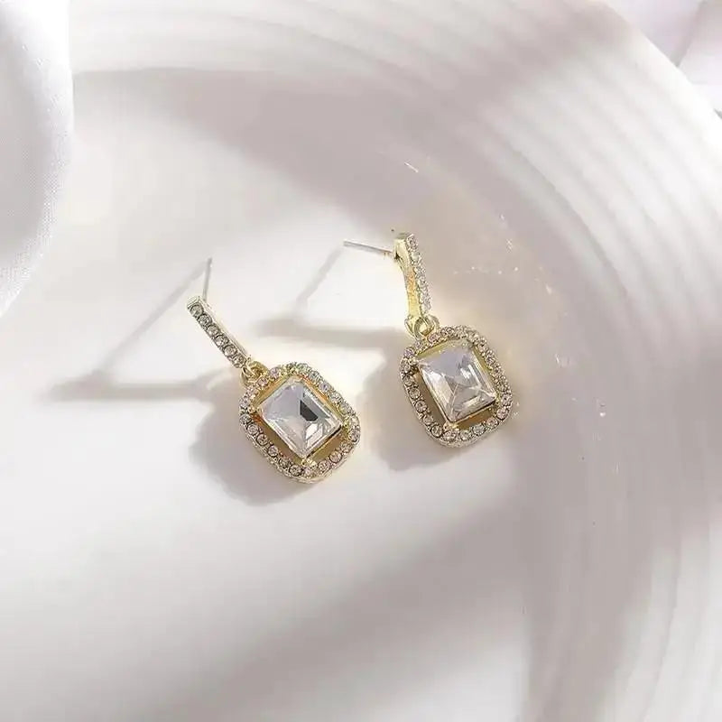 925 Silver Needle Korean Fashion Crystal Pearl Drop Earrings For Women Jewelry 2026 Trending New Luxury Zircon Women's Earrings