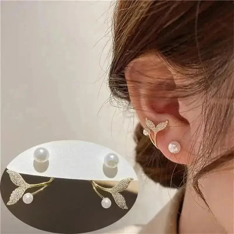 925 Silver Needle Korean Fashion Crystal Pearl Drop Earrings For Women Jewelry 2026 Trending New Luxury Zircon Women's Earrings