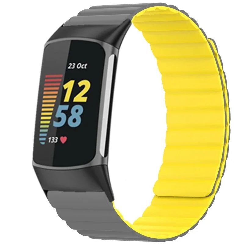 Wrist Strap For Fitbit charge 6 5 Magnetic Silicone Smart Watch Strap Wristband For Fit Bit Charge6 5 Belt Bracelet Accessories