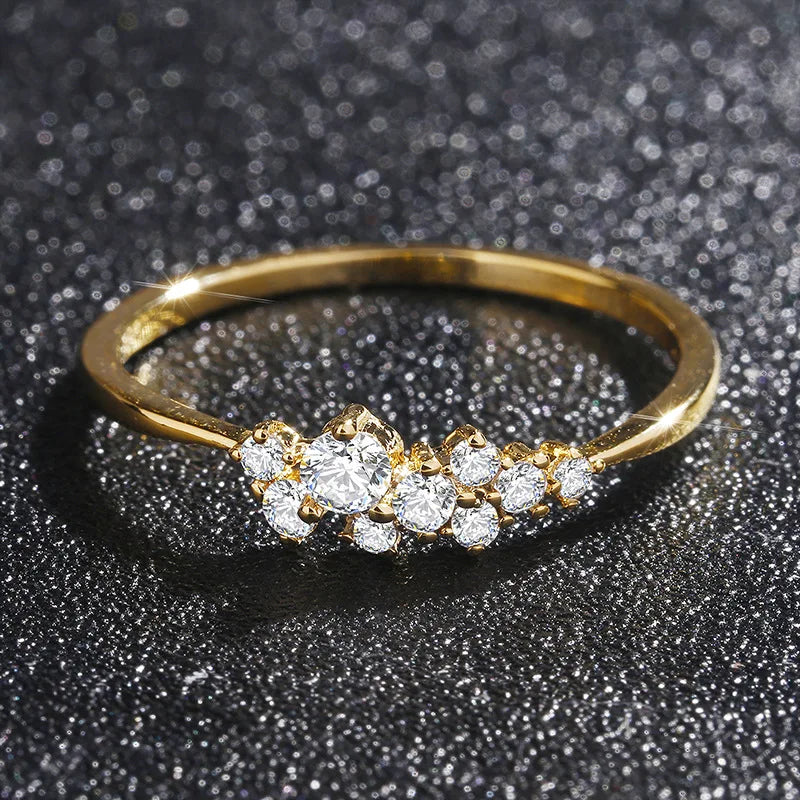ZHOUYANG Dainty Ring For Women Lady Mini Cubic Zirconia Finger Ring Light Gold Color / Silver Color Fashion Jewelry KCR088