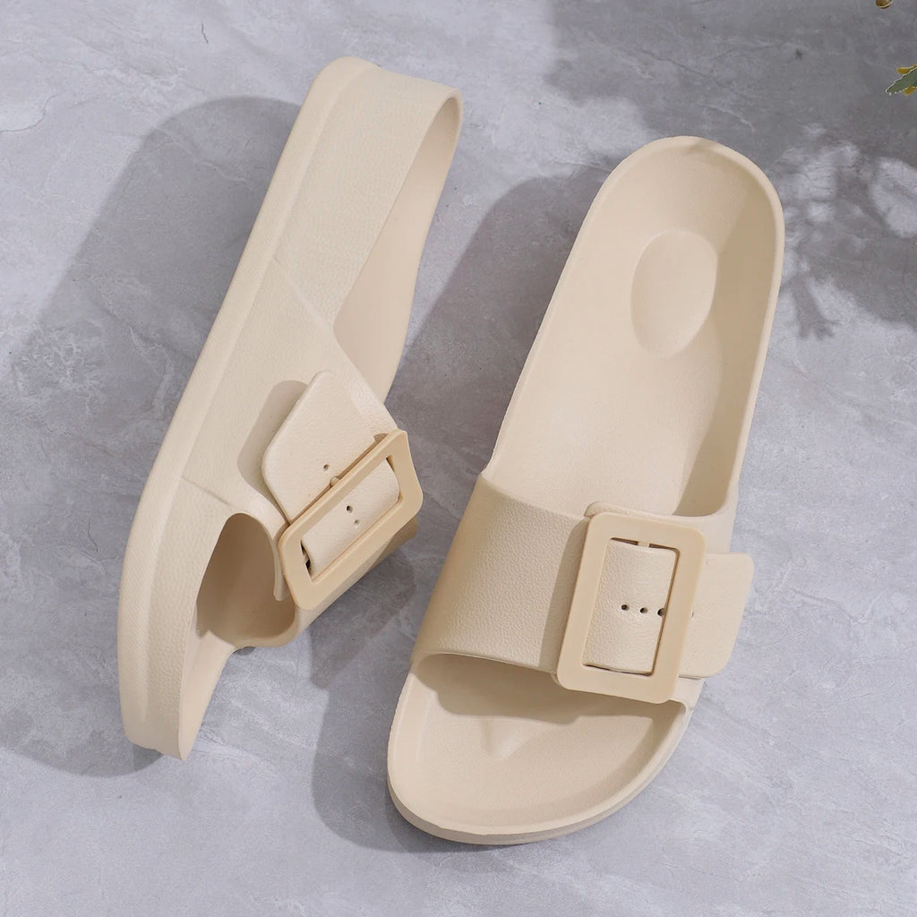 Summer Women Slippers Lightweight Buckle Thick Sole Slip-On Platform Sandals ladys Soft EVA Outdoor Beach Shoes
