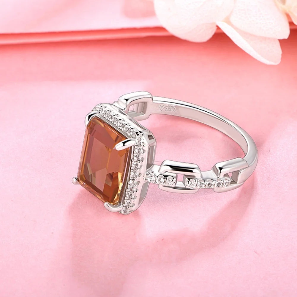 CHARMING 4.0 Carats Zultanite Gemstone Ring for Women Octagon Cut 10*8mm 925 Sterling Silver Party Jewelry Gifts Original Design
