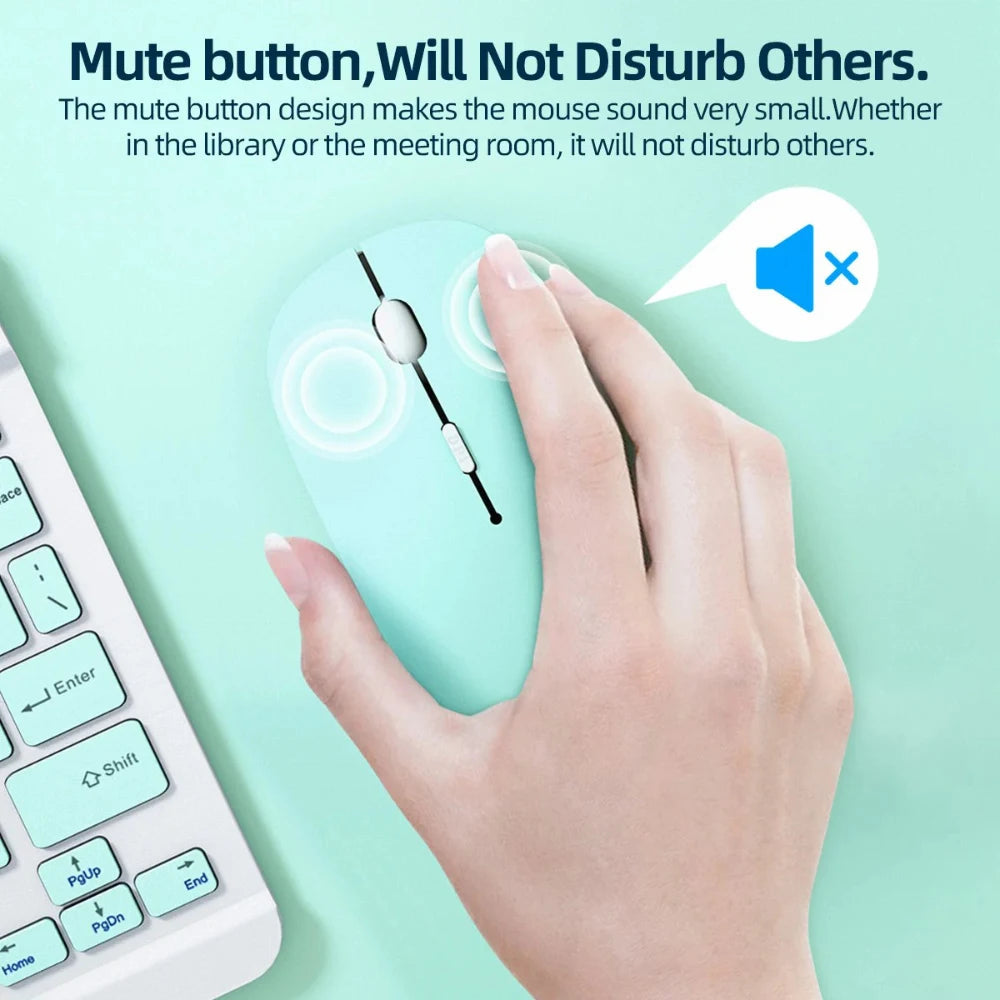 Silent Bluetooth-compatible Mouse Computer Laptop Optical Mouse Wireless For iPad Mini Tablet Notebook Universal Mice Noiseless