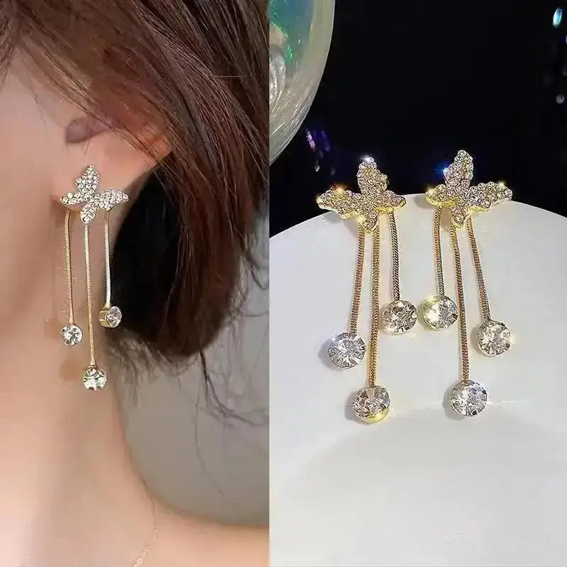 925 Silver Needle Korean Fashion Crystal Pearl Drop Earrings For Women Jewelry 2026 Trending New Luxury Zircon Women's Earrings