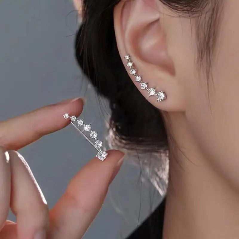 925 Silver Needle Korean Fashion Crystal Pearl Drop Earrings For Women Jewelry 2026 Trending New Luxury Zircon Women's Earrings
