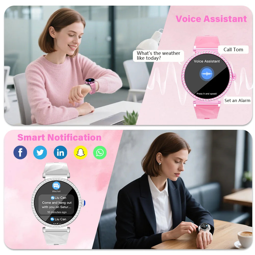 IYTSFY Smartwatch Luxury Fashion Female Physiological Reminder Bluetooth Music Women's Fashion Smart Watch Holiday Gift