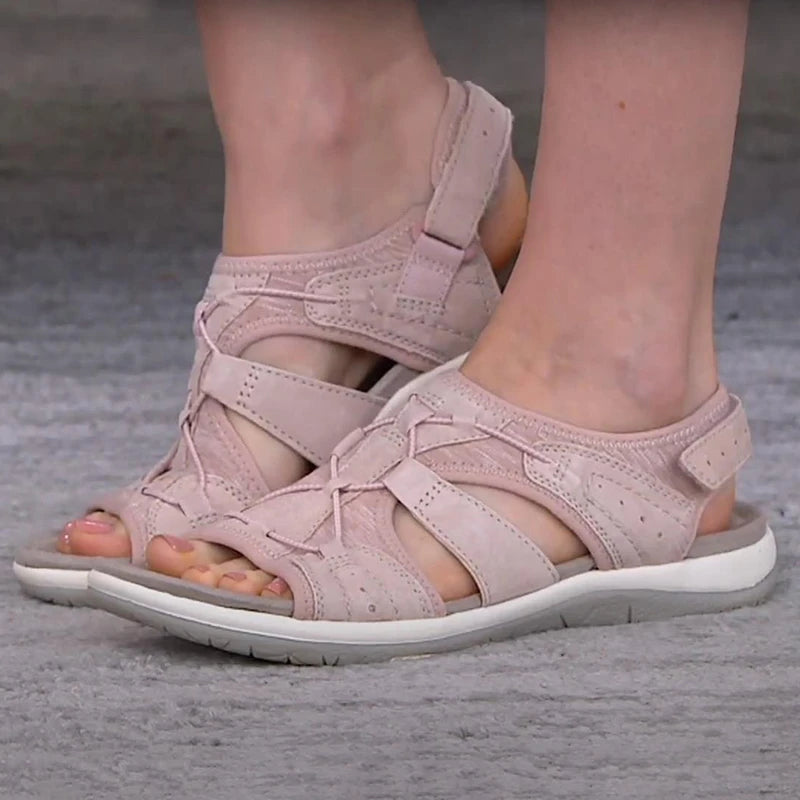 Summer Women Sandals Solid Color Hollow Out Casual Lady Sandalias Drawstring Adjustable Fashion Outdoor Beach Shoes Streetwear