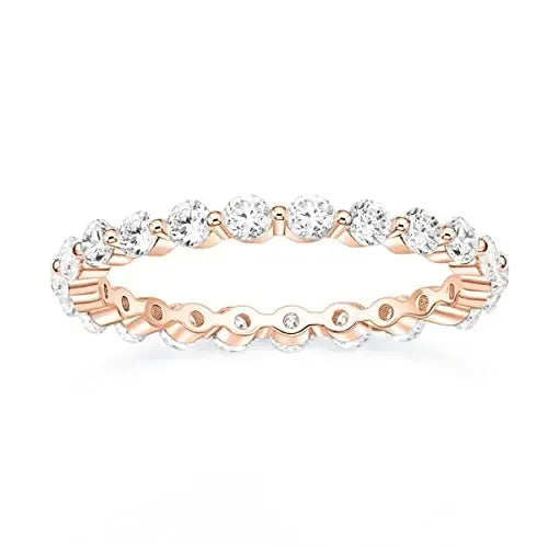 Trumium 100% 925 Sterling Silve Ring Simple Zircon Stackable Round CZ Finger Rings For Women Party Wedding  Fine Jewelry