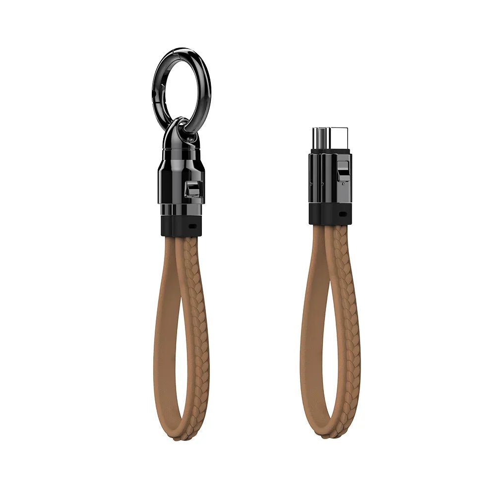 Portable Keychain USB C Charger Cable Short 240W 5A Fast Charging Cord  Type C Short Charging Cable for Phone MacBook Android