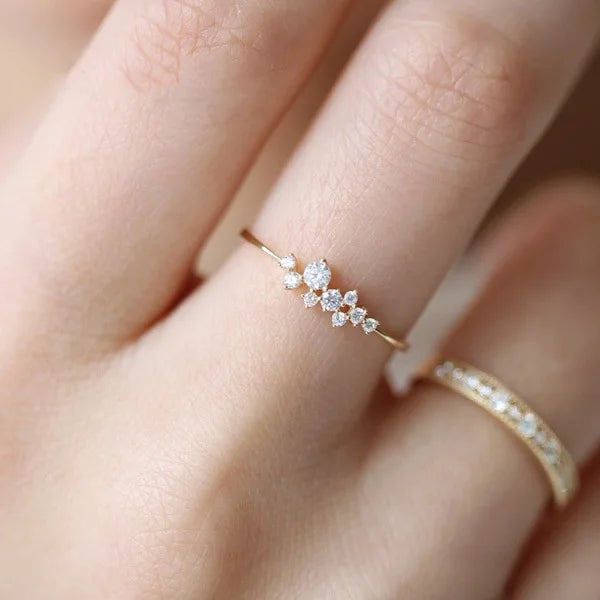 ZHOUYANG Dainty Ring For Women Lady Mini Cubic Zirconia Finger Ring Light Gold Color / Silver Color Fashion Jewelry KCR088
