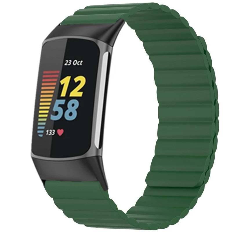 Wrist Strap For Fitbit charge 6 5 Magnetic Silicone Smart Watch Strap Wristband For Fit Bit Charge6 5 Belt Bracelet Accessories
