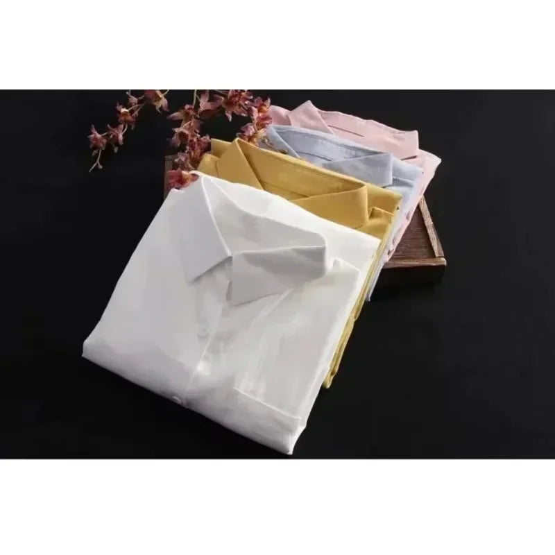 Plus Size Women Tops Blouses Loose Breathable Midi clothing Korean Casual Shirts Women Simple Solid Female Long Sleeved Blouses