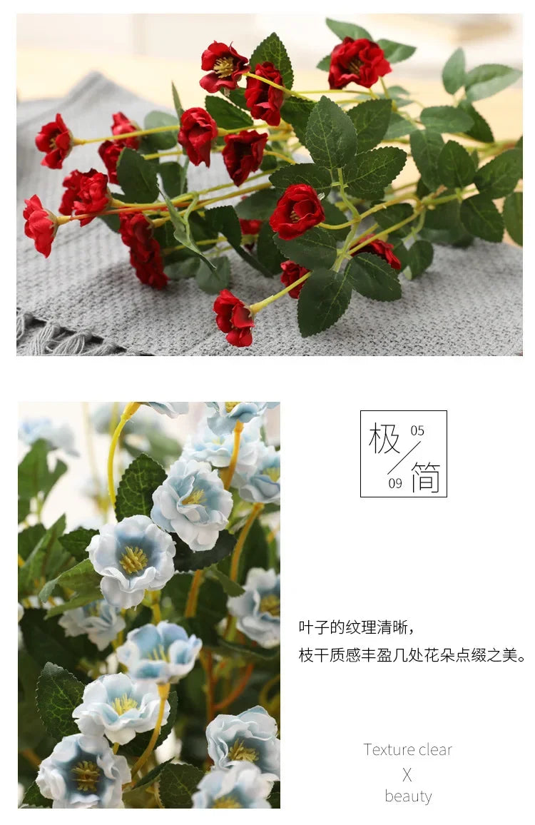 Artificial Silk Rose for Garden Decoration, Fake Bouquet, 15 Heads, Artificial Flowers, Christmas, Wedding, Home, Outdoor, 3Pcs