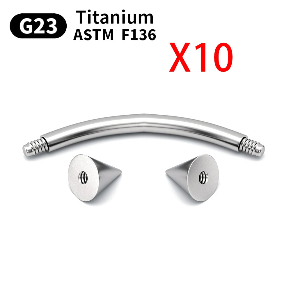 Wholesale 10PCS Eyebrow Piercing Jewelry Labret Lip Stud G23 Titanium Septum Piercing Nose Ring C rod Body Jewelry For Women