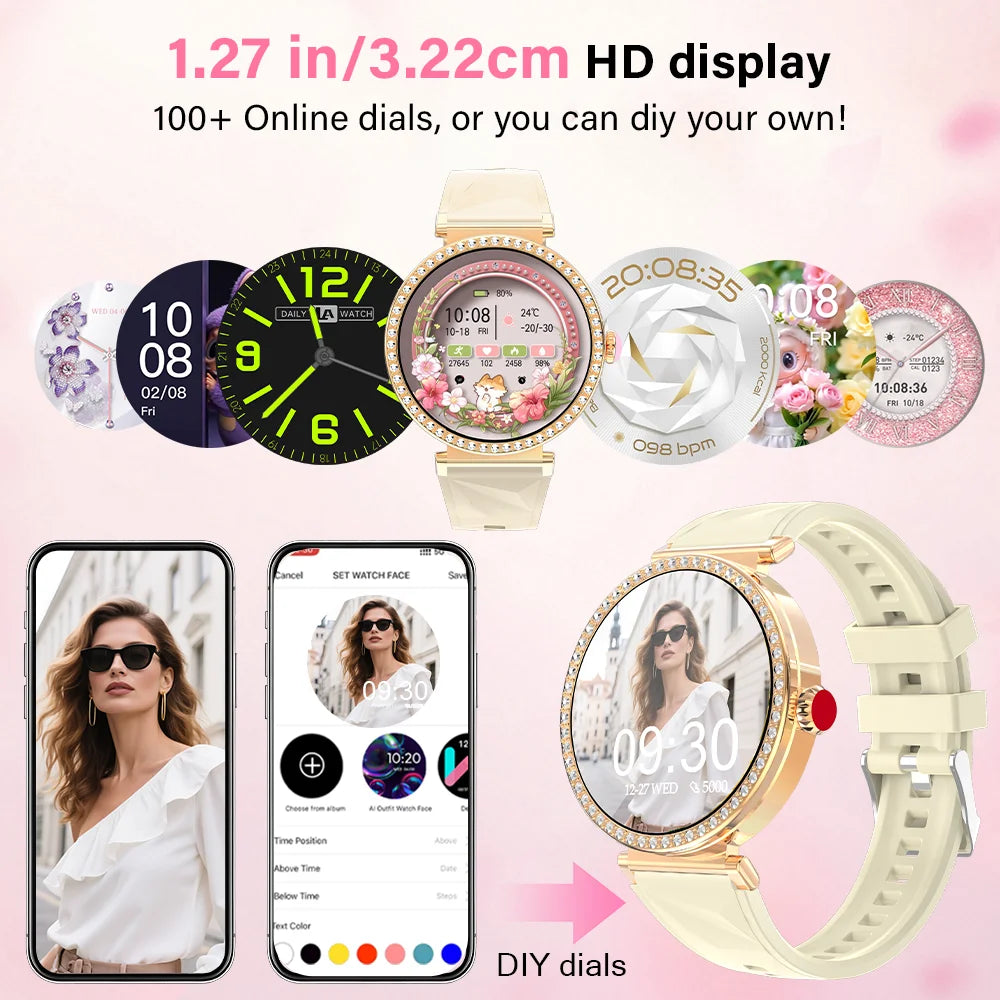 IYTSFY Smartwatch Luxury Fashion Female Physiological Reminder Bluetooth Music Women's Fashion Smart Watch Holiday Gift