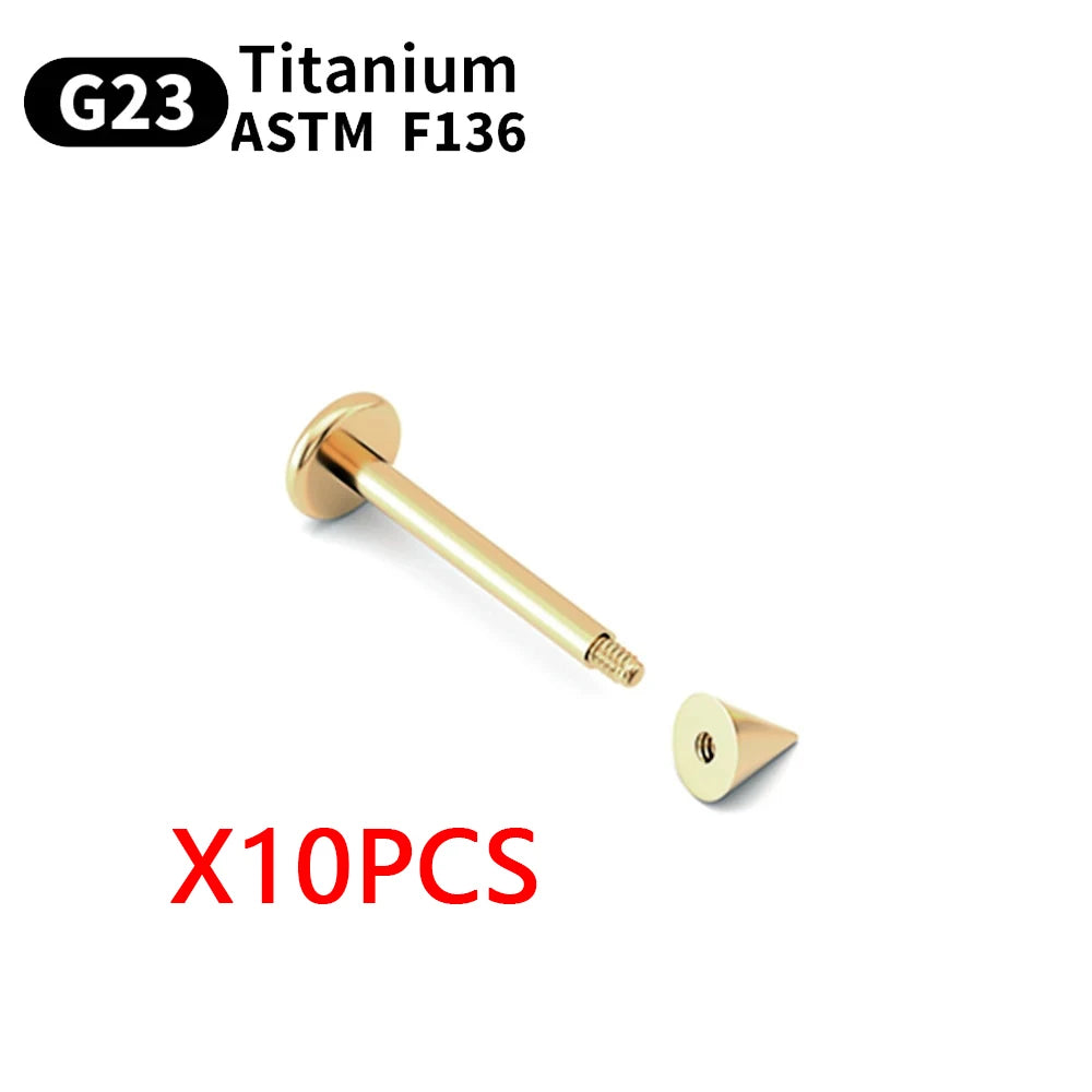 Wholesale 10PCS Eyebrow Piercing Jewelry Labret Lip Stud G23 Titanium Septum Piercing Nose Ring C rod Body Jewelry For Women