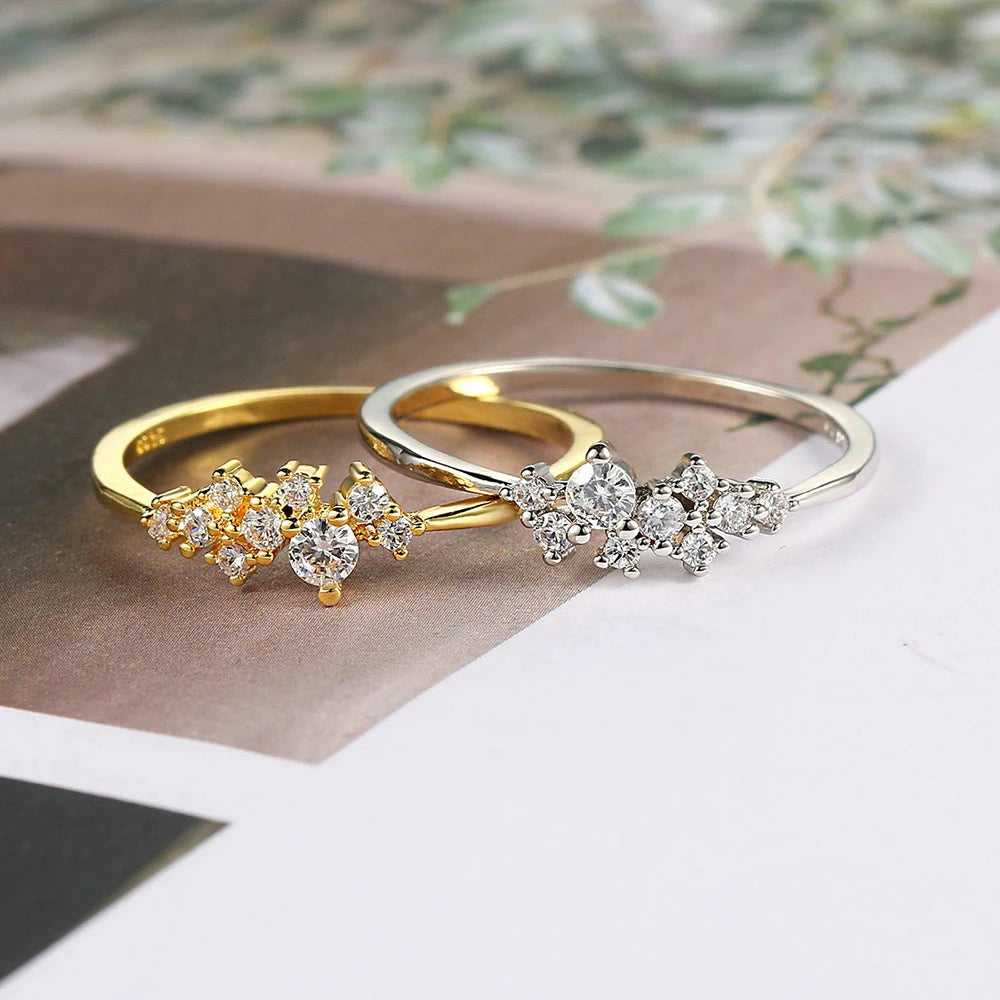 ZHOUYANG Dainty Ring For Women Lady Mini Cubic Zirconia Finger Ring Light Gold Color / Silver Color Fashion Jewelry KCR088
