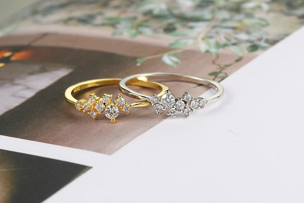 ZHOUYANG Dainty Ring For Women Lady Mini Cubic Zirconia Finger Ring Light Gold Color / Silver Color Fashion Jewelry KCR088