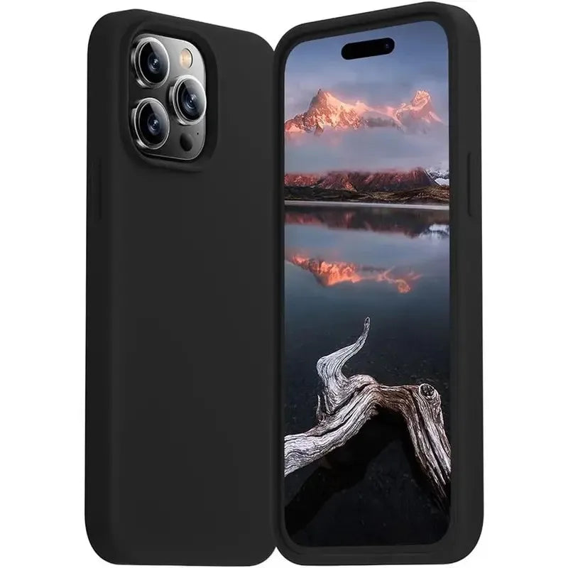 Luxury Solid Color Liquid Silicone Soft Phone Case For iPhone 16 Pro Max 11 13 12 14 15 Pro Max Shockproof Protection Back Cover