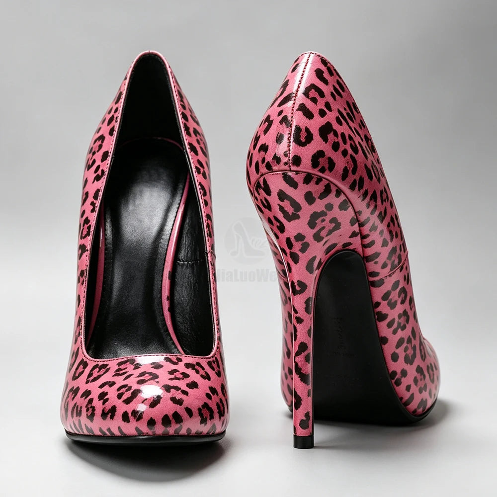 5.5 Inch Stiletto High Heel Unisex Sleek Night Club Round Toe Pump Plus Size Shoes Party Shoes Size36-46