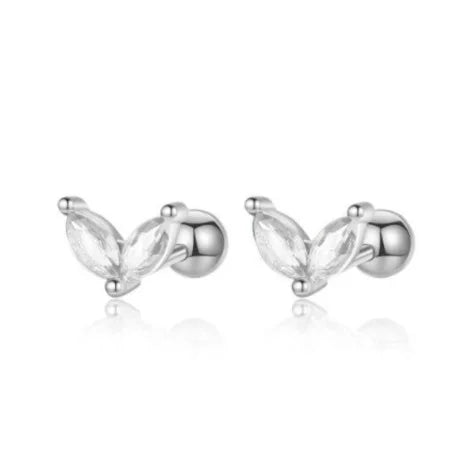 New Fashion Stainless Steel Flower Small Hoop Earrings Women Korean Crystal Zirconia Cartilage Earrings Piercing Jewelry