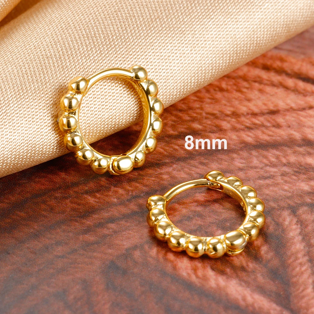 New Fashion Stainless Steel Flower Small Hoop Earrings Women Korean Crystal Zirconia Cartilage Earrings Piercing Jewelry