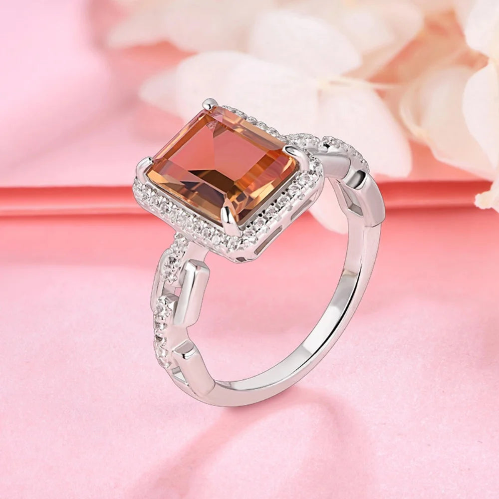 CHARMING 4.0 Carats Zultanite Gemstone Ring for Women Octagon Cut 10*8mm 925 Sterling Silver Party Jewelry Gifts Original Design