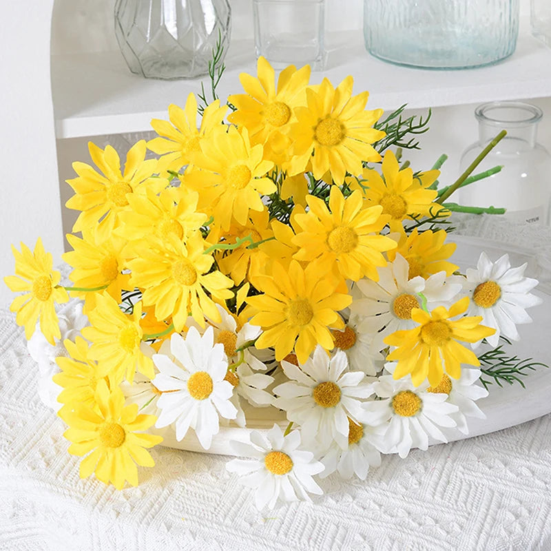 5 Heads Chamomiles Silk Artificial Flower Cosmos Home Photography Decoration Room Wedding Table Party Decorations Diy Bouquet