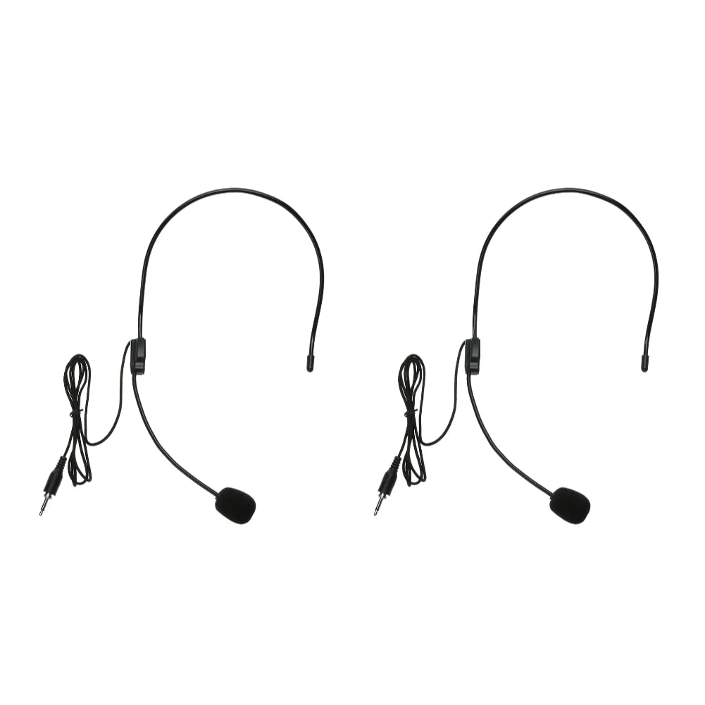 Mini Portable Head Microphone Lightweight Condenser 3.5mm Jack Handsfree Teacher Microphone for Teaching Tour Guide