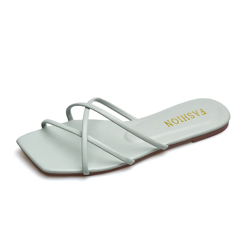 Double Toe Flip-flops Women 2026 Summer New Designer Slipper Shoes Female Casual Flat Fashion Causal Big Size Slippers Ladies